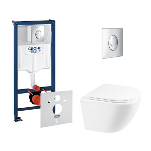 Набір інсталяція 4 в 1 Grohe Rapid SL 38721001 + унітаз із сидінням Qtap Robin QT1333046ERW в Івано-Франківську