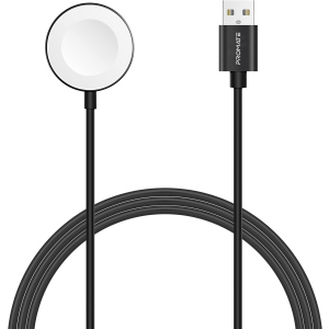 Кабель Promate AuraCord-A USB Type-A для зарядки Apple Watch с MFI 1 м Black (auracord-a.black) лучшая модель в Ивано-Франковске
