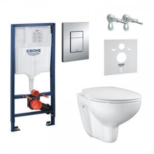 Унитаз с инсталляцией 5 в 1 GROHE BAU CERAMIC 39586000 белый (82133) рейтинг