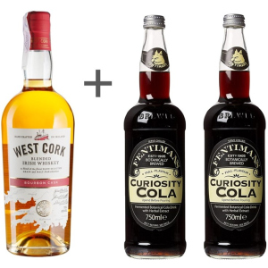 Набор виски бленд West Cork Bourbon Cask, 0.7 л 40% + Напиток газированный Fentimans Curiosity Cola, 0.75 л + 0.75 л (1021000056636) ТОП в Ивано-Франковске