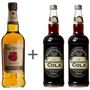 Набір віскі бурбон Four Roses, 0.7 л 40% + Напій газований Fentimans Curiosity Cola, 0.75 л + 0.75 л (1221000056630) ТОП в Івано-Франківську