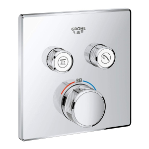 Внешняя часть смесителя без скрытой части GROHE Grohtherm SmartControl хром латунь 158x158мм 29124000 ТОП в Ивано-Франковске