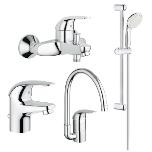 Набор смесителей 4  в 1 Grohe Euroeco 123242K (23262000+32743000+27598001+32752000) лучшая модель в Ивано-Франковске