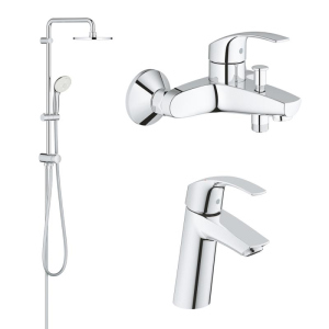 Набір змішувачів 3в1 Grohe Eurosmart 123389M хром (81260) краща модель в Івано-Франківську