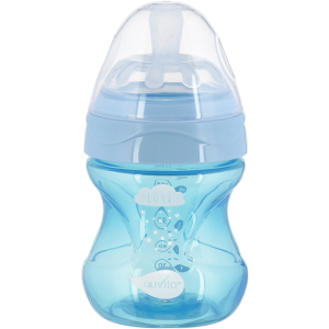 Дитяча Антиколікова пляшечка для годування Nuvita Mimic Cool 150 мл Блакитна (NV6012SKY) краща модель в Івано-Франківську