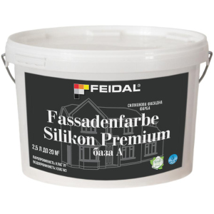 Силиконовая фасадная краска Feidal Fassadenfarbe Silikon Premium база А 2.5 л (4820232441282) в Ивано-Франковске