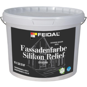 Силиконовая фасадная краска Feidal Fassadenfarbe Silikon Relief 10 л (4820232441275) лучшая модель в Ивано-Франковске