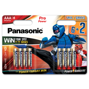 Батарейки Panasonic Pro Power лужні AAA блістер, 8 шт Power Rangers (LR03XEG/8B2FPR) в Івано-Франківську