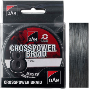 Шнур DAM Crosspower 8-Braid 150 м 0.10 мм 5.4 кг Темно-сірий (66586) краща модель в Івано-Франківську