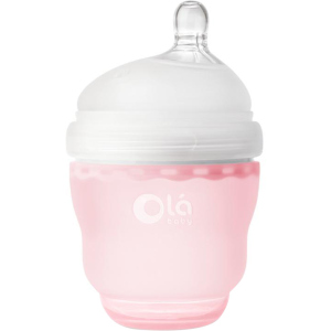 Дитяча силіконова антиколікова пляшечка Olababy GentleBottle Rose Рожевий 120 мл (80450) ТОП в Івано-Франківську