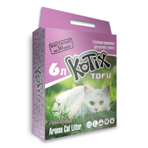 Наполнитель для кошачьего туалета Kotix Тофу Lavender Соевый комкующий 2.55 кг (6 л) (6972345440053) ТОП в Ивано-Франковске