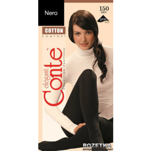 Колготки Conte з бавовни Cotton 150 Den 5 р. Nero -4811473058292 рейтинг