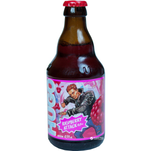 Упаковка слабоалкогольного напою HUGO Beermix Малина 6% 0.33 л х 12 пляшок (4820120800931) ТОП в Івано-Франківську