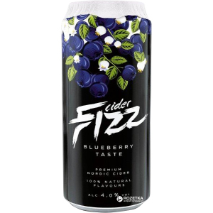 Упаковка сидру Fizz Blueberry 4% 0.5 л x 24 банки (4740098079309) краща модель в Івано-Франківську