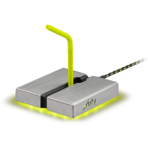 Держатель для кабеля Xtrfy B1 with 4 USB2.0 Grey-Yellow (XG-B1-LED) лучшая модель в Ивано-Франковске