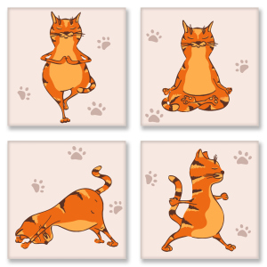 Набор для росписи по номерам Идейка Yoga-cat 18 x 18 см (KNP010) (4823104312185) ТОП в Ивано-Франковске