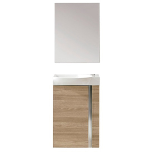 Комплект мебели ROYO Elegance 45 Pack с тумбой и умывальником 45 см + зеркало 45х60 см Sandy Walnut 122913 лучшая модель в Ивано-Франковске